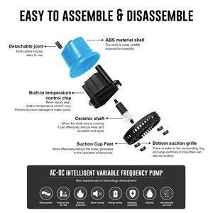 6W-100W Dompelpomp 3 In 1 Waterpomp Tuin <span class=keywords><strong>Aquarium</strong></span> Pomp Fontein Rotstuin <span class=keywords><strong>Aquarium</strong></span> Bodem Zuigpompen - Product Image 3