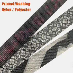 Custom Printed Webbing Nylon Belt Polyester 38Mm 1.5 Inch Thick For Leisure Belt Multi Color Fashion Style Pattern