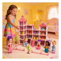 DIY Jouet Plastique Ensemble de Jeu Maison Poupée Villa Enfants Playhouse Faire semblant de Jouer Mansion Villa Histoire Jouet TOYSRUNNER