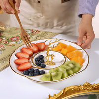 Assiette à fruits en céramique créative nordique, assiette à sauce en céramique, idéale pour les mariages, les fêtes et les réunions