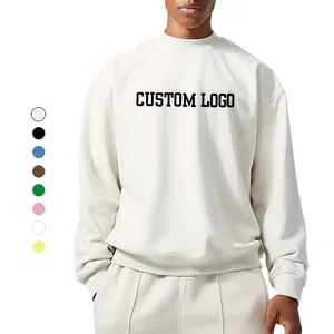 Customize Manufacturer Boxy Fit Crew Neck Sweatshirts Custom Logo Oversize Thick Cotton Sweatshirt Hoodie For High Quality