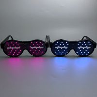 Lunettes LED Animées en Plastique Style ROMANCE, Lumières Lumineuses Portables, Couleurs Personnalisables, Piles Incluses, Idéales pour les Fêtes - Vente en Gros
