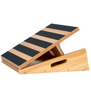 Planche inclinée en bois réglable à 5 positions, surface antidérapante, poignée latérale, étireur de mollets pour la physiothérapie – Meilleure vente