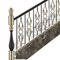 Balustrade en aluminium de style scandinave MEIXI, montage au sol, réglable, garantie 5 ans, pour escaliers d'hôtel