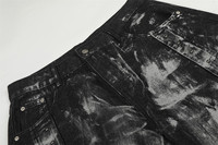 Jean baggy YUANBOFEI pour homme, coupe large, en denim, motif éclaboussures de peinture, style punk Wasteland, idéal pour les sorties décontractées