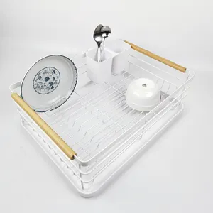 New PP Plastic dish drying Rack kitchen storage stainless steel kitchen cabinet plate rack