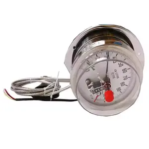 Electric contact pressure type thermometer, transformer, remote thermometer for boiler use