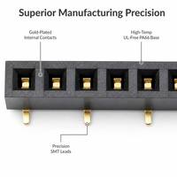 Conector Hembra SMD de 8 Pines, Paso de 2.54 mm, Una Fila, Ángulo Recto, Chapado en Oro, para PCB, Electrónica de Consumo e Industrial
