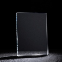 Plaque en cristal K9 vierge biseautée, gravée au laser sur mesure, trophée rectangulaire en cristal, récompense d'entreprise, souvenir, cadeau