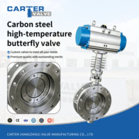 Válvula de Mariposa de Acero al Carbono para Alta Temperatura WCB con Brida RF, Neumática, Exd, Triple Excéntrica, para Vapor y Gases de Combustión, Base ANSI API, Personalizada