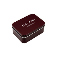Boîte en fer blanc personnalisée LUCKY TIN pour cartes-cadeaux, vente en gros, boîte rectangulaire dorée en métal de qualité alimentaire pour thé