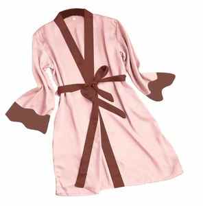 Bajas Cantidades Mínimas de Pedido, Logotipo Personalizado, Pijamas, Ropa de Estar por Casa, Kimono, Bata de Satén, Ropa de Dormir de Seda, Batas Sedosas para Mujer, Salón de Belleza, Spa - Product Image 5