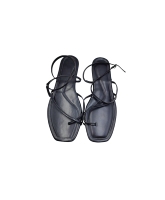 Fabricant de mode vente en gros pas cher femmes chaussures plates bout carré créateur de mode chaussures plates sandales couleur marron/noir