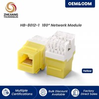 Konektor Panel Patch RJ45 Keystone Jack 180 Derajat Cat5e Cat6 Cat7 Cat8 UTP FTP