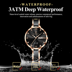 Montre à quartz pour femme Poedagar 506, bracelet en acier inoxydable de luxe, lumineuse, étanche - Product Image 2