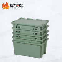 Caisse empilable 600x400x270mm pour fabricants alimentaires, caisse en plastique avec couvercle