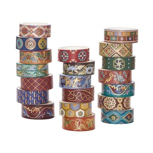 Dunhuang <b>Washi</b> <b>Tape</b> Set 2m x 20 Rolls Gold Foil Printed Decorative DIY Journal Crafting <b>Tape</b> - Product Image 5