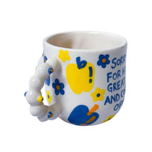 Tazza in ceramica fatta a mano e dipinta a mano con mele in ceramica Post moderne Boobies <span class=keywords><strong>caffè</strong></span> e tazze da tè <span class=keywords><strong>estetica</strong></span> regalo di inaugurazione <span class=keywords><strong>della</strong></span> casa - Product Image 2