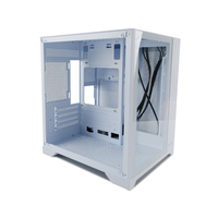 Casing PC Gaming Mid Tower MANMU High-Performance RGB Fan Putih, Casing Komputer MATX, Stok Casing Gamer, Kabinet MicroATX