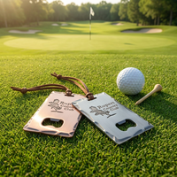 Étiquette de sac de golf personnalisée en alliage de zinc plaqué argent avec gravure métallique sur mesure, bord martelé, logo personnalisé en soie