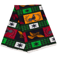 Baju kain poliester kain cetak Afrika gaun kain cetak geometris polos