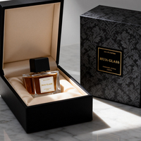 Flacon de parfum carré en verre cristal 30ml 50ml 100ml à fond épais, avec capuchon magnétique plat brillant, pulvérisateur et autocollants personnalisés