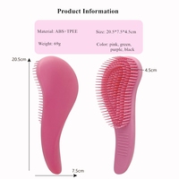 Brosse démêlante mate à manche allongé de grande taille avec logo personnalisé Brosse démêlante sans enchevêtrement pour adultes et enfants Brosse humide magique