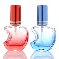 Nouvelle conception, flacon de parfum miniature rechargeable de 10 ml, coloré, en forme de pomme, en verre, flacon de parfum cosmétique, récipient en verre