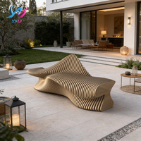 Banc en bois paramétrique moderne, sièges ondulés en bois massif, chaises d'attente durables pour jardin, hôtel, bureau, salon, mobilier commercial