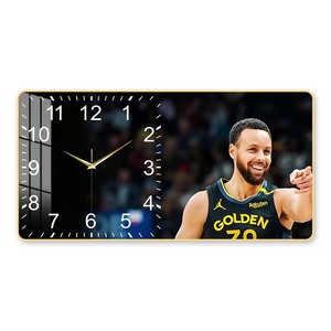 Horloge murale en porcelaine cristalline <span class=keywords><strong>Stephen</strong></span> <span class=keywords><strong>Curry</strong></span> <span class=keywords><strong>Golden</strong></span> State Warriors - Horloge décorative personnalisée pour les fans de basket-ball - Product Image 1
