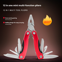 12 en 1 Mini pince multifonctionnelle Gadget pince à couteau pliable avec interrupteur à glissière tournevis pince en acier inoxydable