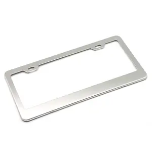 Vente directe d'usine cadre de plaque d'immatriculation américain pour voiture cadre de plaque en acier inoxydable à face brillante avec accessoires