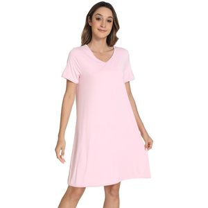 Camisón de Manga Corta para Mujer BambooBud, Corte Holgado, Viscosa de Bambú, Ropa de Dormir, Pijama, Tallas S a XXL - Product Image 4
