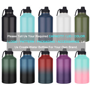 व्यक्तिगत आधा गैलन स्टेनलेस स्टील हाइकिंग जिम स्पोर्ट्स वाटर फ्लैस्क जुग 64 औंस इन्सुलेटेड बड़ी धातु थर्मल पेय पानी की बोतल - Product Image 4