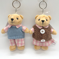 Populaire mignon Couple ours en peluche poupée avec des vêtements amovibles dessin animé peluche jouets porte-clés en peluche personnalisé pour la décoration