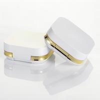 Boîtier carré pour BB crème et fond de teint liquide, étui compact pour poudre pressée avec miroir, couleur nude