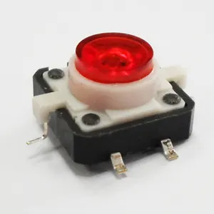 12X12 Illuminated Tact Switch With Red LED
