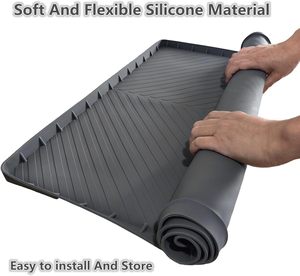 34x22 pollici Silicone <span class=keywords><strong>sotto</strong></span>-lavandino <span class=keywords><strong>tappetino</strong></span> impermeabile per cucina e bagno armadi con foro di scarico vassoio protettivo per flebo - Product Image 3