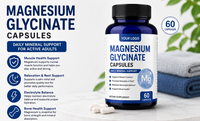 Formule Naturelle Premium Favorisant la Fonction Saine des Nerfs et des Os, Capsules de Magnésium Glycinate pour le Repos Nocturne, Marque RH, 60 Capsules/Flacon