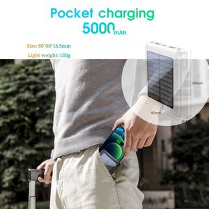 OTHC P96S 5000mAh ポータブルソーラーパワーバンク 超薄型ミニ懐中電灯 急速充電ホルダー リチウムポリマーバッテリー Android対応 - Product Image 2