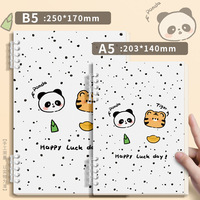 Cuaderno Espiral con Dibujos Animados Lindos para Niñas, 60 Hojas, Diseño de Hojas Sueltas, Tamaño A5/B5, para Estudiantes de Secundaria/Preparatoria
