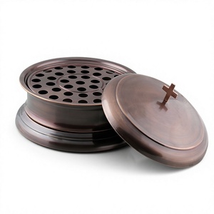 Plateau de communion plaqué or-cuivre de haute qualité MAYUR EXPORTS, finition antique, laque alimentaire, usage religieux, modèle 9239 - Product Image 2