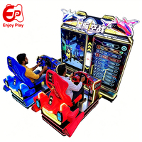 Machine d'arcade simulateur de vol 2 joueurs, plateforme dynamique à mouvement, tir sur avions, à monnayeur, pour parc d'attractions