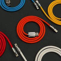 Câble de charge en silicone pour téléphone portable Android Type C Micro Data Kabel Câbles de données Usb Charge rapide en alliage de zinc 6A 120W V95