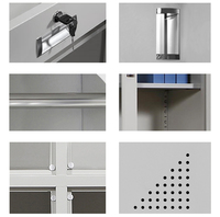 Armoire à casiers moderne en acier à 12 portes avec design verrouillable, durable et écologique, assemblée pour une utilisation en salle de sport, école, bureau, maison, chambre