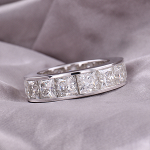 Aangepaste 10K 14K 18K Massief Goud 2ct Moissanite Prinses Gesneden Verlovingsring Voor Mannen, Igi Lab Diamanten Grc Lab Edelsteen Beschikbaar - Product Image 4