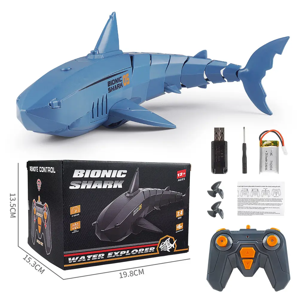 2.4G Waterproof Child Gifts Idea Summer Outdoor Indoor Remote Control Swimming Robot Shark Fish Toy Gift For Kids & Adult