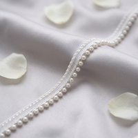Ruban perlé fait main avec perles en plastique à une face, accessoire de mode DIY pour vêtements, rideaux, robes de mariée
