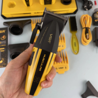 Ensemble d'outils de barbier professionnel VGR V-285 4 en 1, tondeuse à cheveux, rasoir, sèche-cheveux, kit de toilettage de salon avec base de charge
