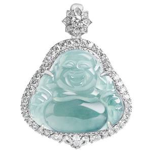 Pendentif Bouddha en jadéite naturelle, bijoux pour femmes en argent S925, style chinois, cadeau bouddhiste avec certificat d'évaluation D311 - Product Image 5